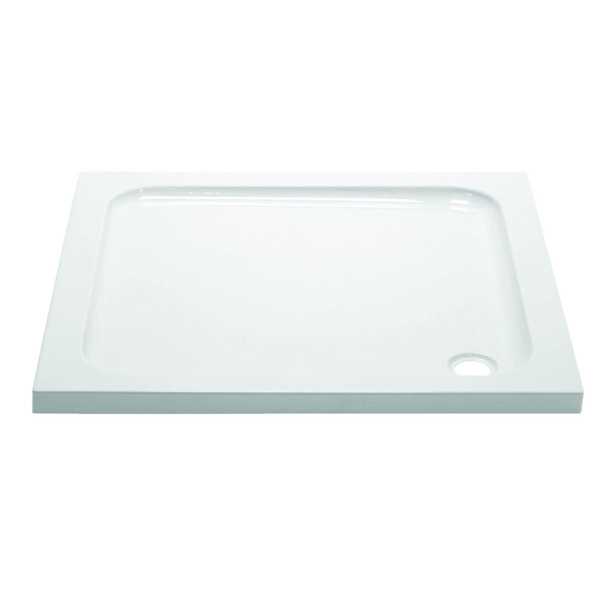 Image of Wickes White Slimline Square Cast Stone Shower Tray -760mm X 760mm
