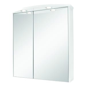 Wickes Illuminated Double Bathroom Mirror Cabinet - White 600mm
