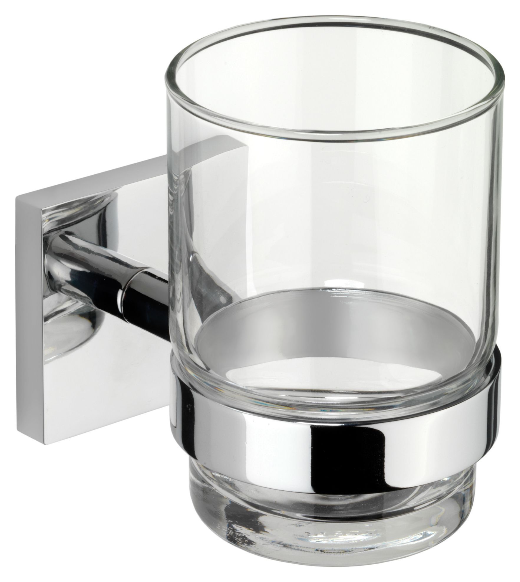 Croydex Chester Flexi-Fix Bathroom Tumbler & Holder - Chrome