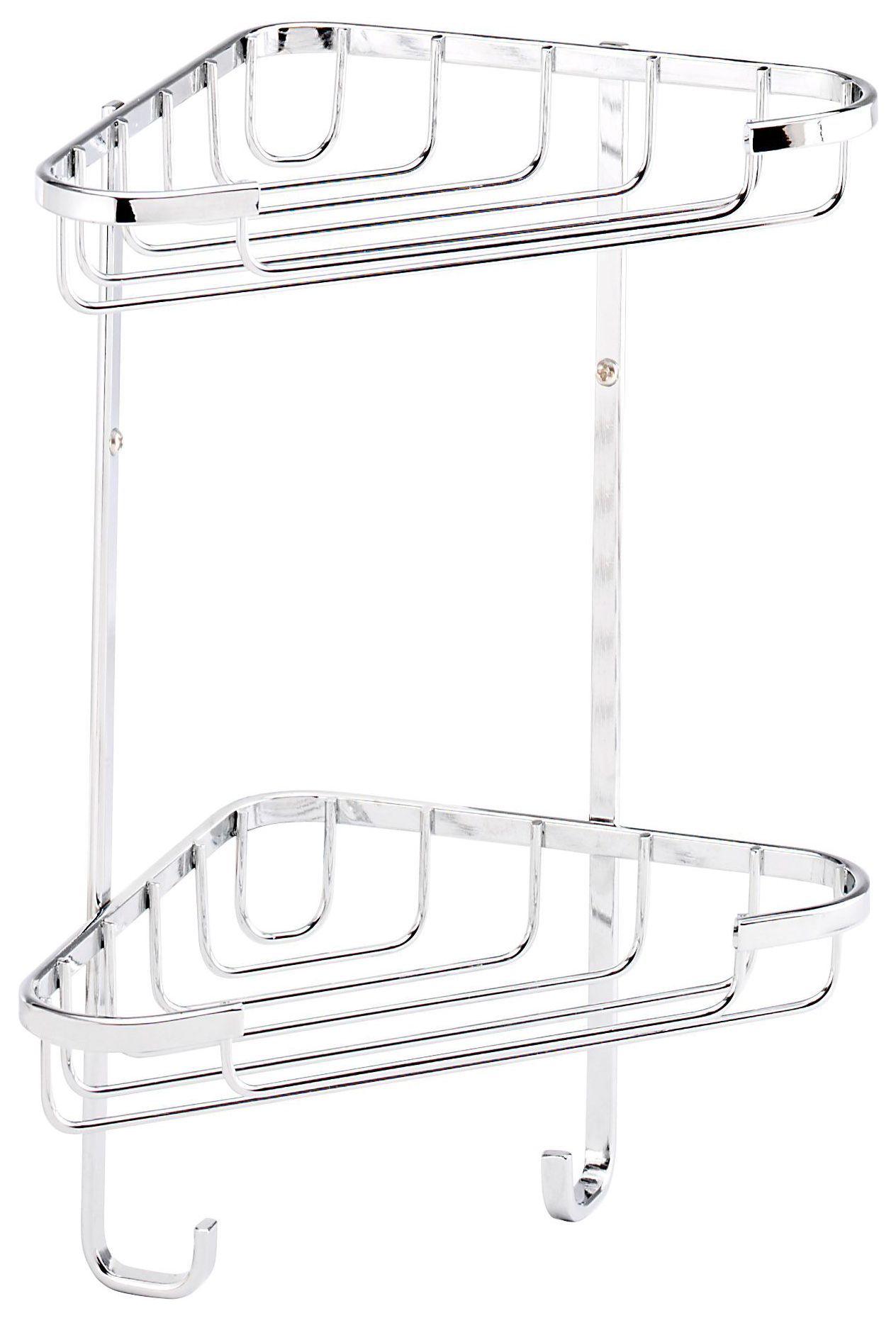 Croydex Rust Free Chrome Small 2 Tier Corner Shower Basket - 230mm