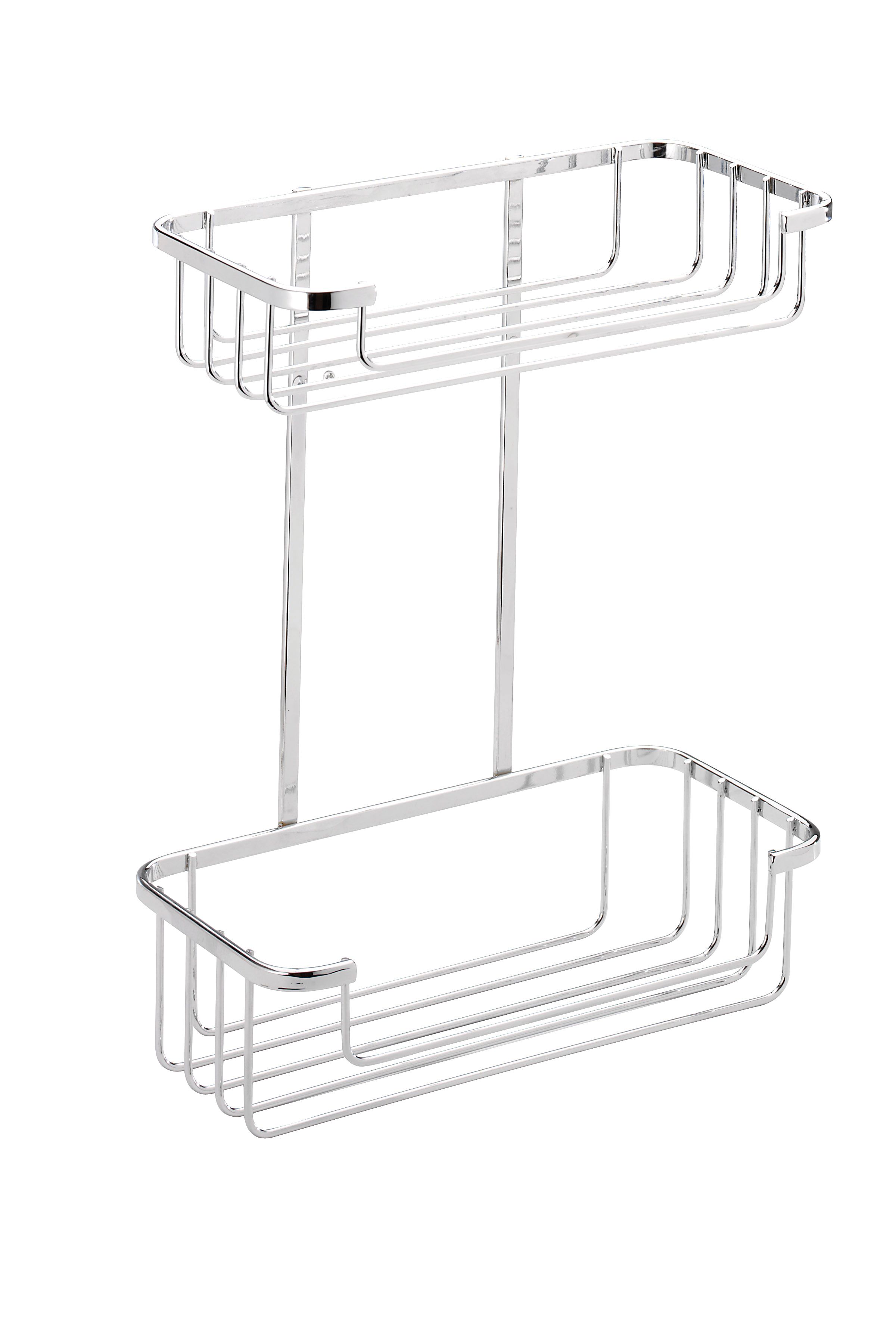 Image of Croydex Rust Free Chrome 2 Tier Cosmetic Shower Basket - 215mm