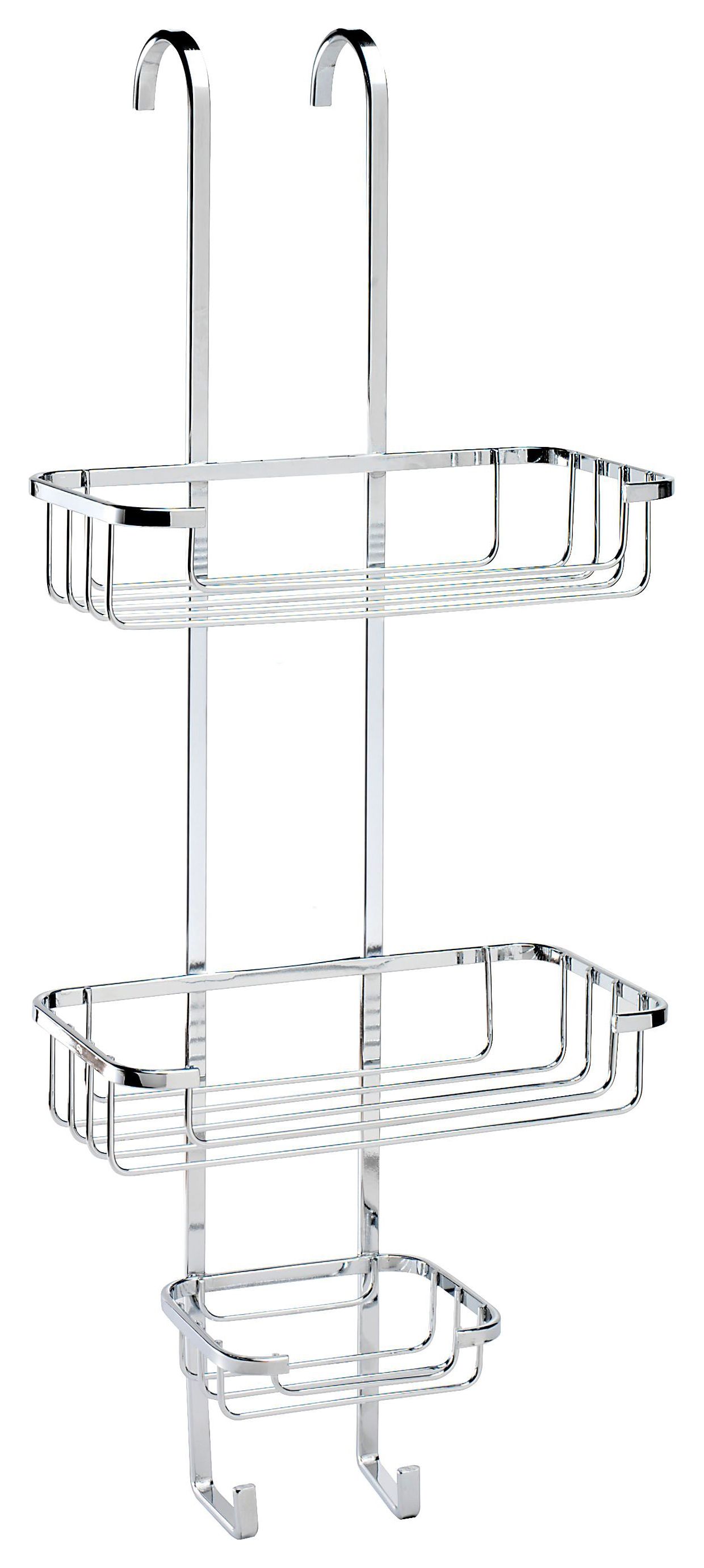 Image of Croydex Rust Free Chrome Hook Over 3 Tier Shower Basket - 250mm