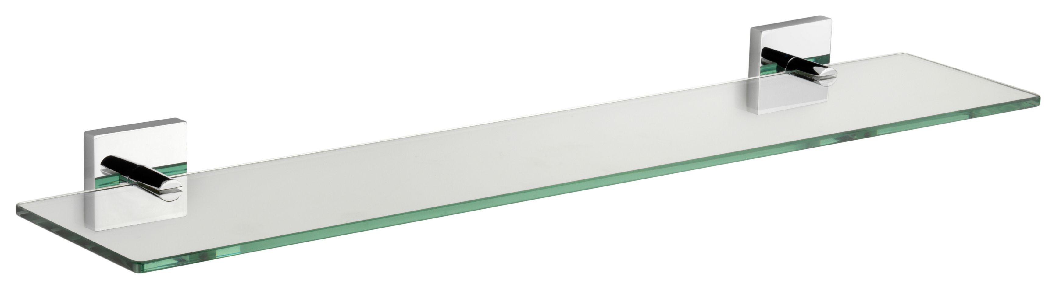 Image of Croydex Flexi-Fix™ Chester Bathroom Glass Shelf - Chrome
