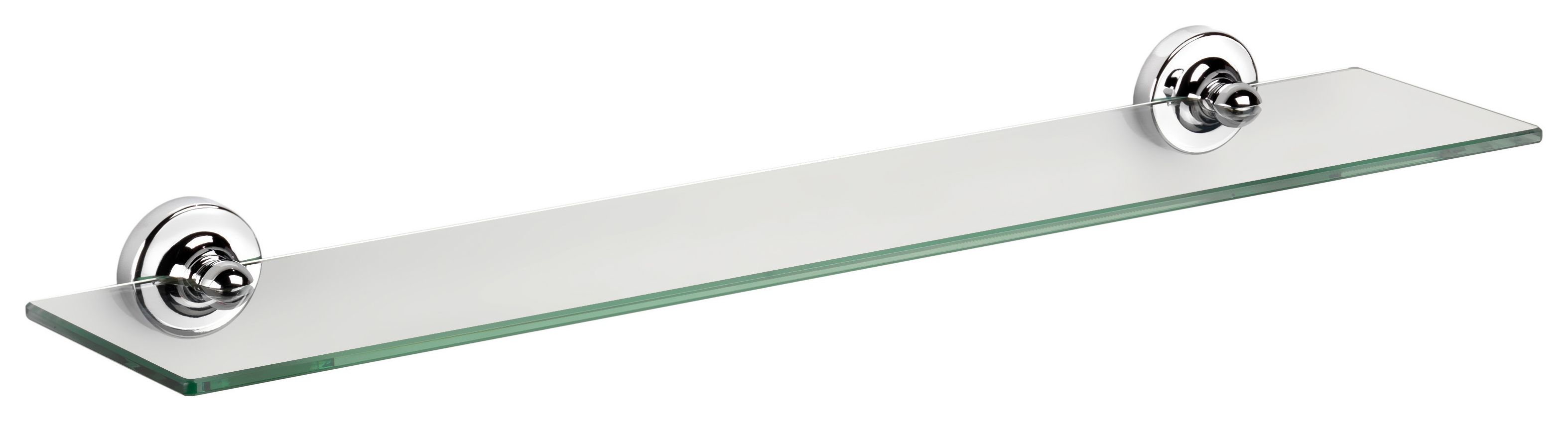 Image of Croydex Flexi-Fix™ Worcester Bathroom Glass Shelf - Chrome