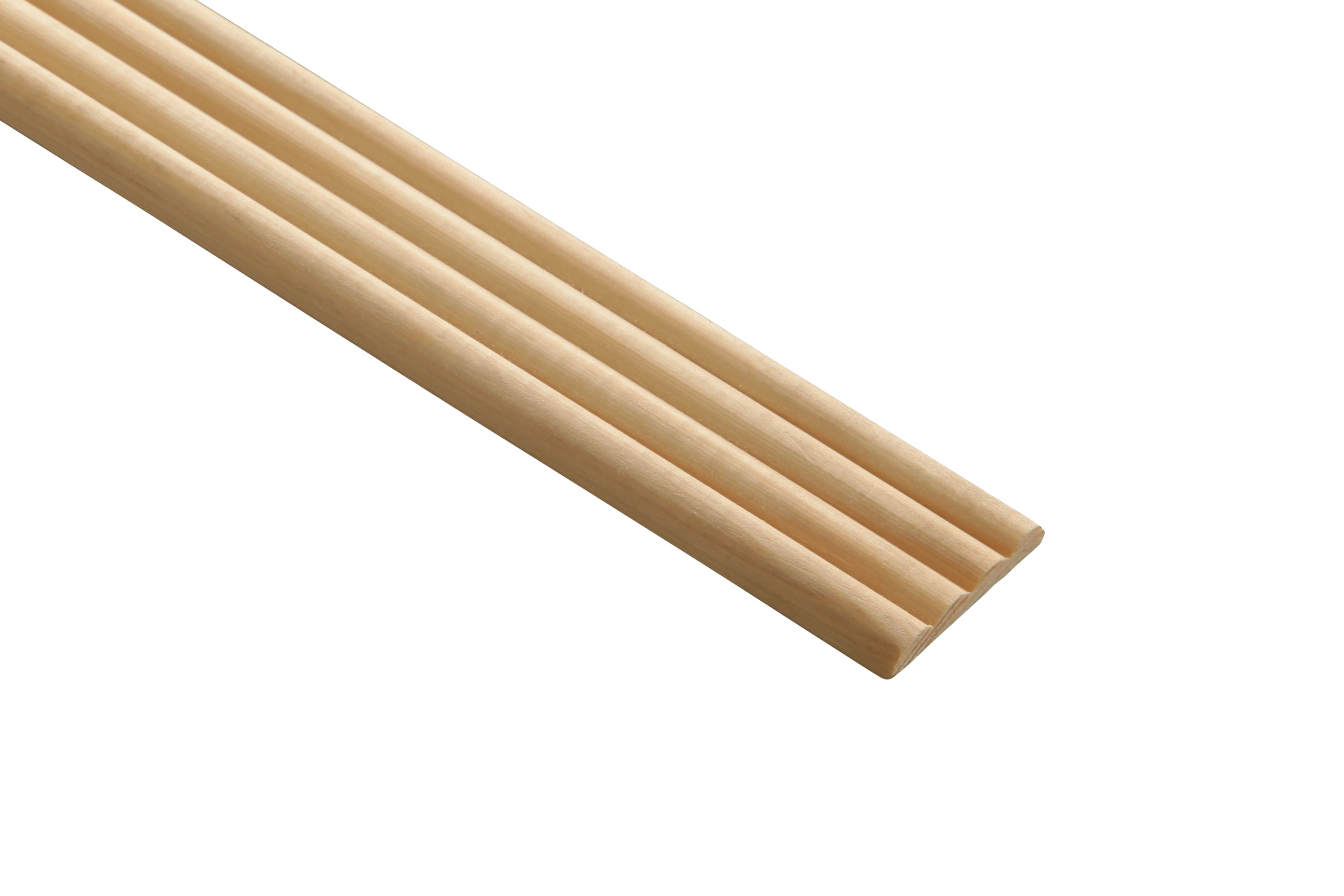 Image of Wickes Pine Reed Moulding - 34 x 6 x 2400mm