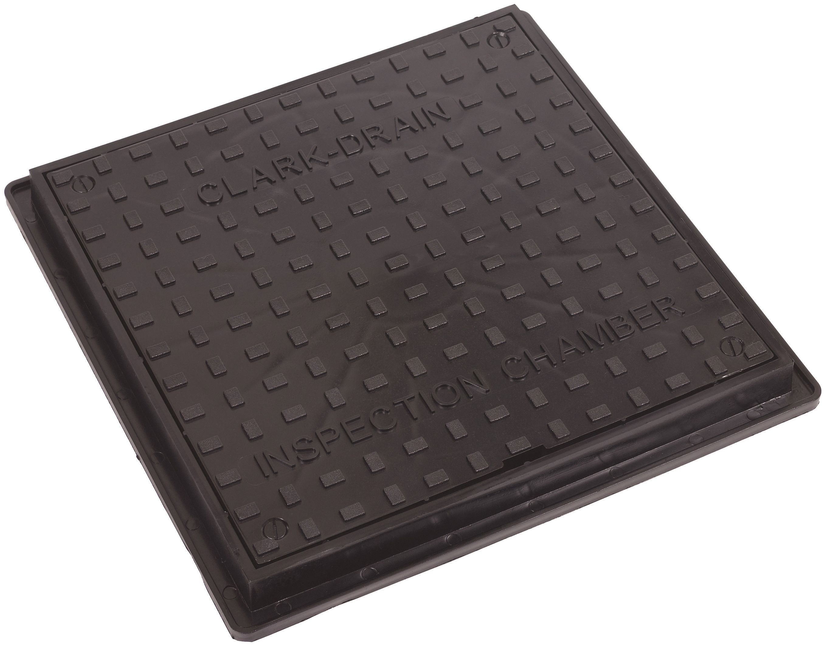 Image of Clark-drain Square 3.5 Ton Plastic Manhole Cover 300 X 300mm & Frame 438x438mm