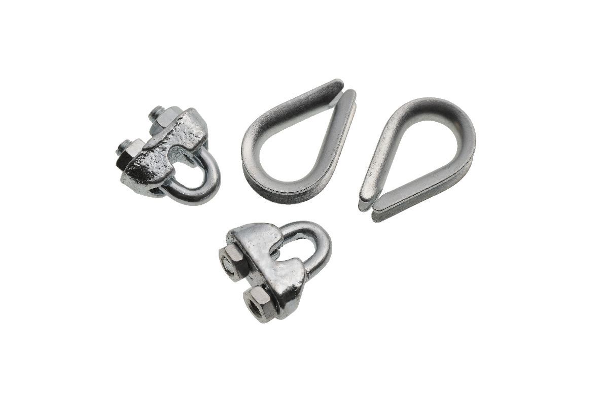 Wickes Bright Zinc Plated Thimble & Clamp Set - 3mm - Pack 4