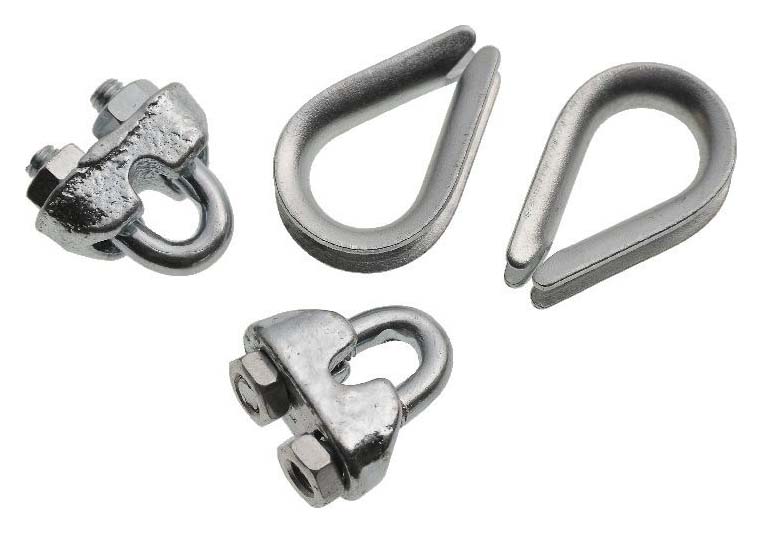 Wickes Bright Zinc Plated Thimble & Clamp Set - 3mm - Pack 4