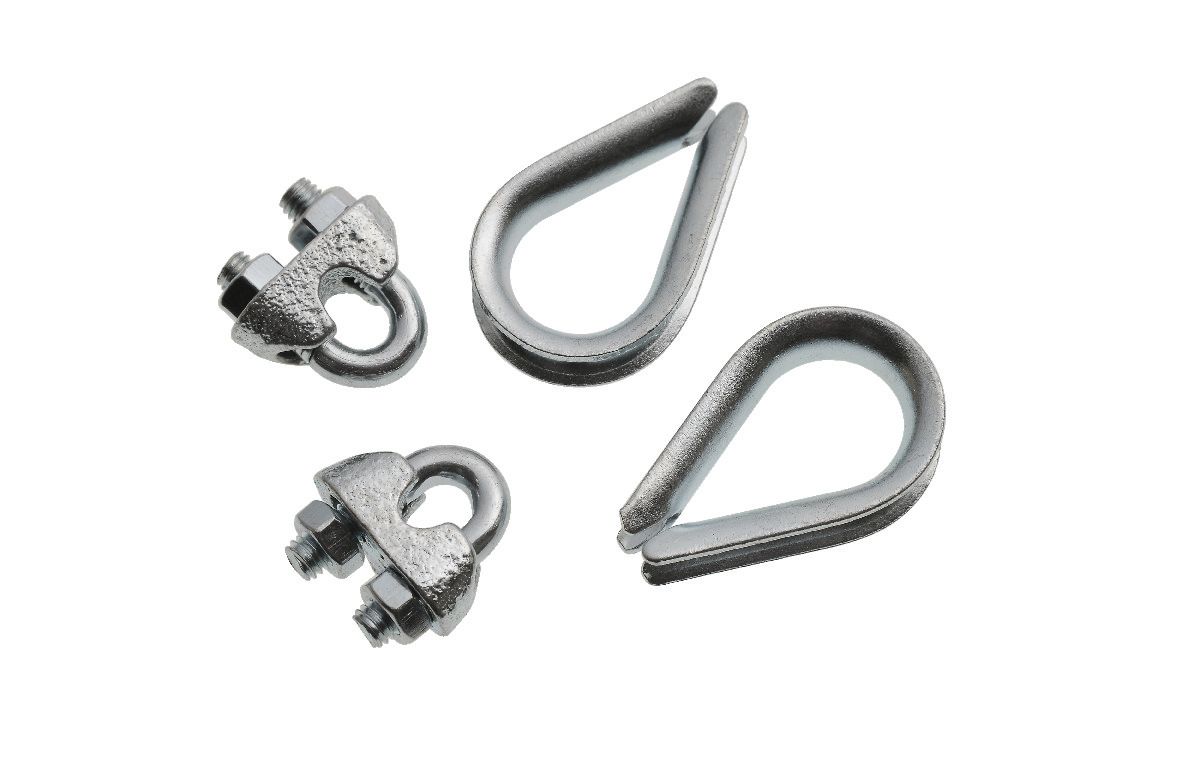 Wickes Bright Zinc Plated Thimble & Clamp Set - 4mm - Pack 4