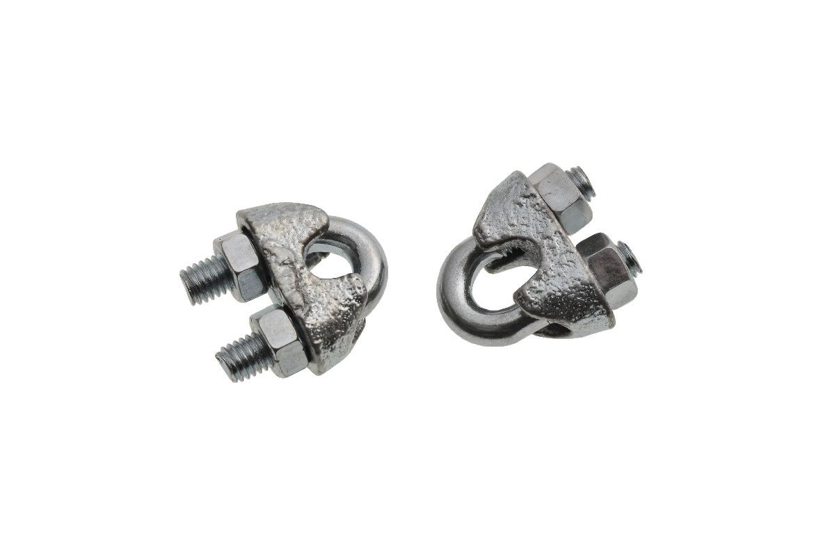 Image of Wickes Bright Zinc Plated Wire Rope Clamp - 4mm - Pack 2