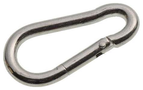 304 Stianless Steel Carabiner Hooks Clips Hammock Locking Carabiner Heavy Duty Spring Snap Hook, Marine Boat Satety Clip Clasp - 6, Size: 6 mm x 60 mm