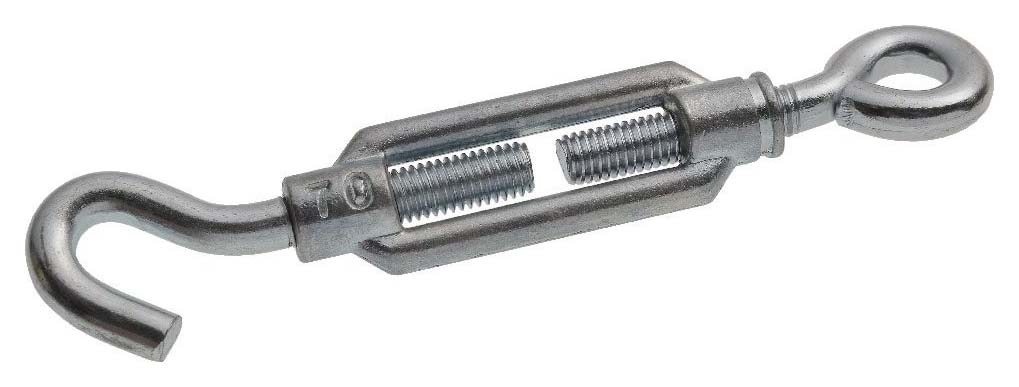 Image of Wickes Bright Zinc Plated Turnbuckle Hook & Eye - 8mm