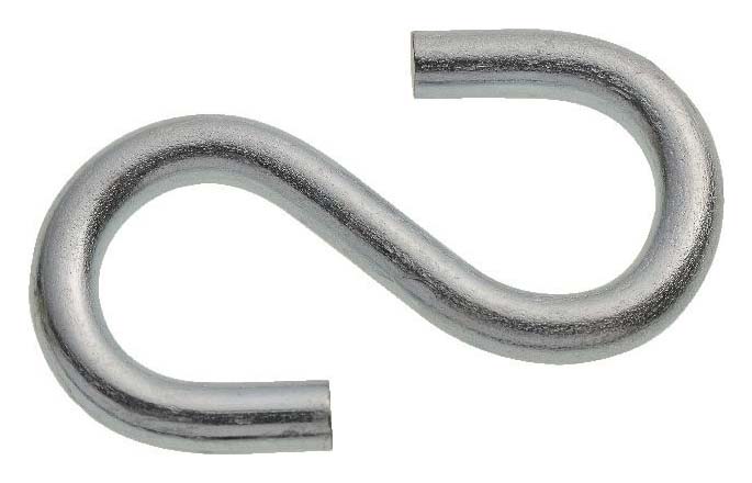 Image of Wickes Bright Zinc Plated S Hook - 50mm - Pack 4