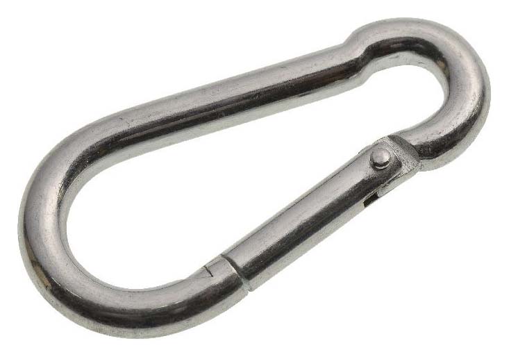 Image of Wickes Bright Zinc Plated Carbine Hook - 7mm - Pack 2