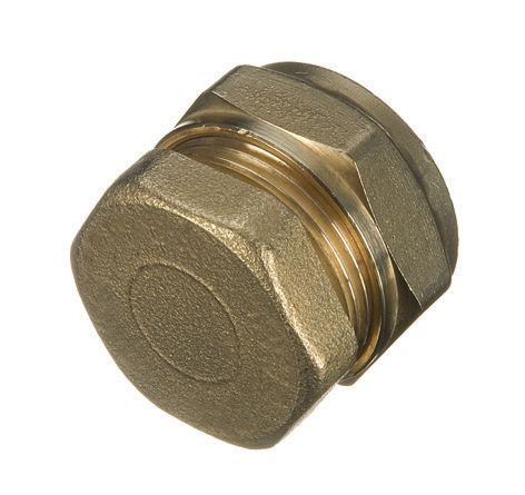 Image of Primaflow Brass Compression Stop End Cap - 22mm Pack Of 10