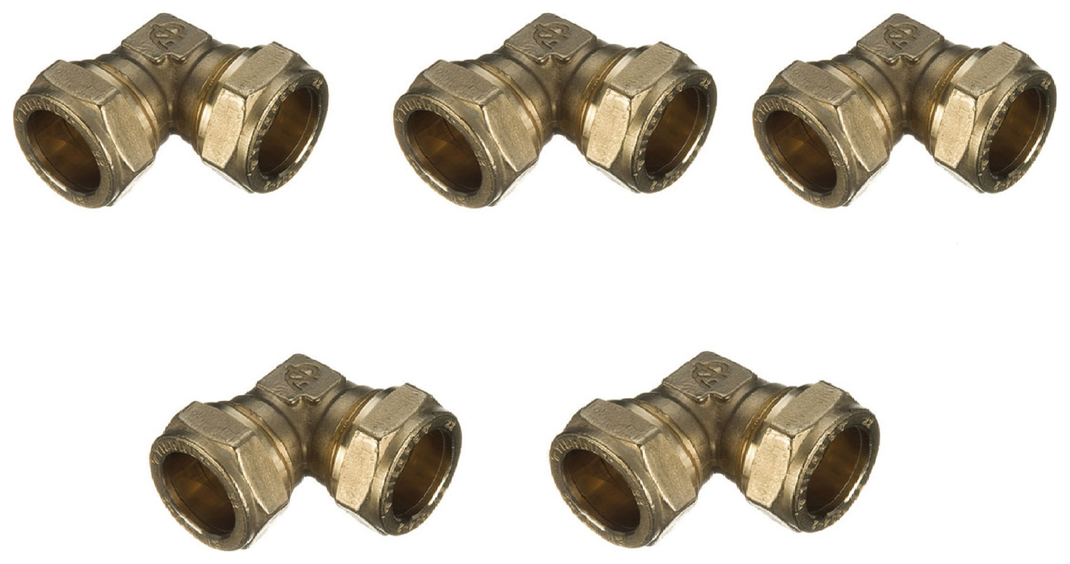 Primaflow Brass Compression Elbow - 22mm Pack Of 5