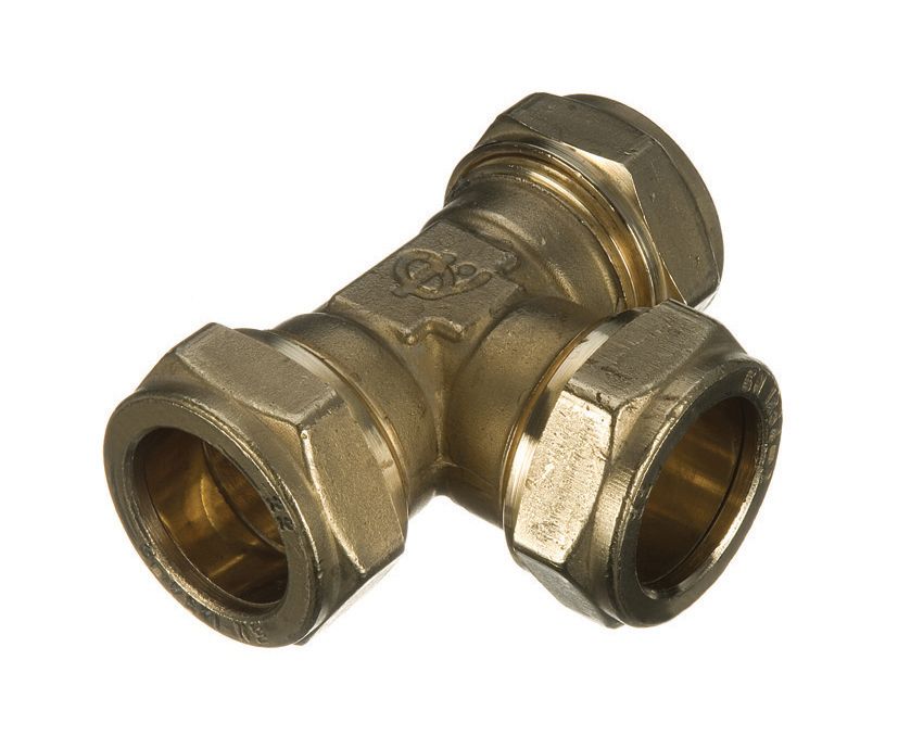 Image of Primaflow Brass Compression Equal Tee - 15mm Pack Of 5