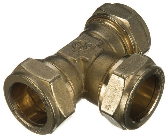 Image of Primaflow Brass Compression Equal Tee - 15mm Pack Of 5