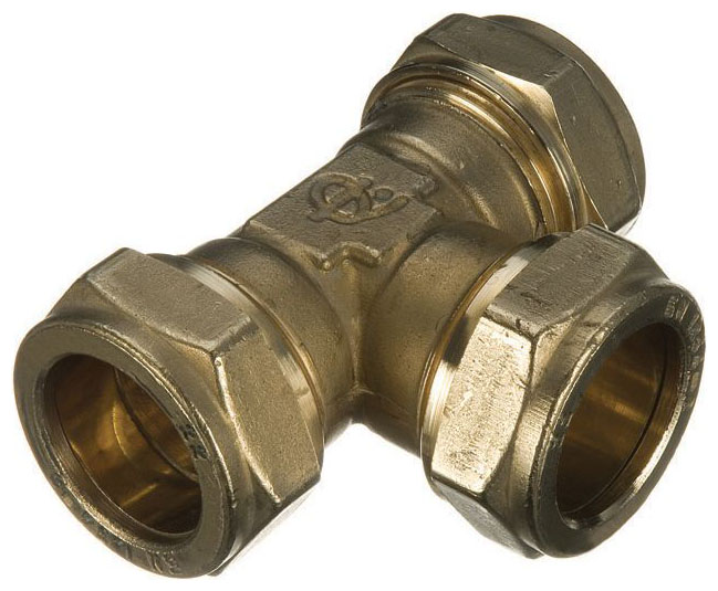 Image of Primaflow Brass Compression Equal Tee - 28mm