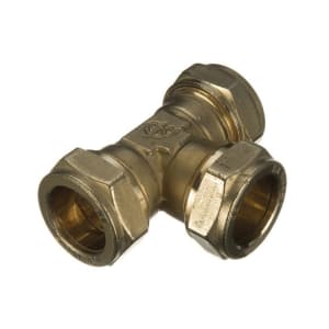 Image of Primaflow Brass Compression Equal Tee - 28mm