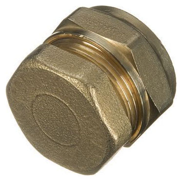 Image of Primaflow Brass Compression Stop End Cap - 28mm