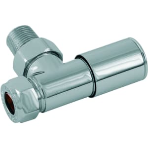 Primaflow 15mm Smooth Head Angled Thermostatic Radiator Valve - Chrome - Pack of 2