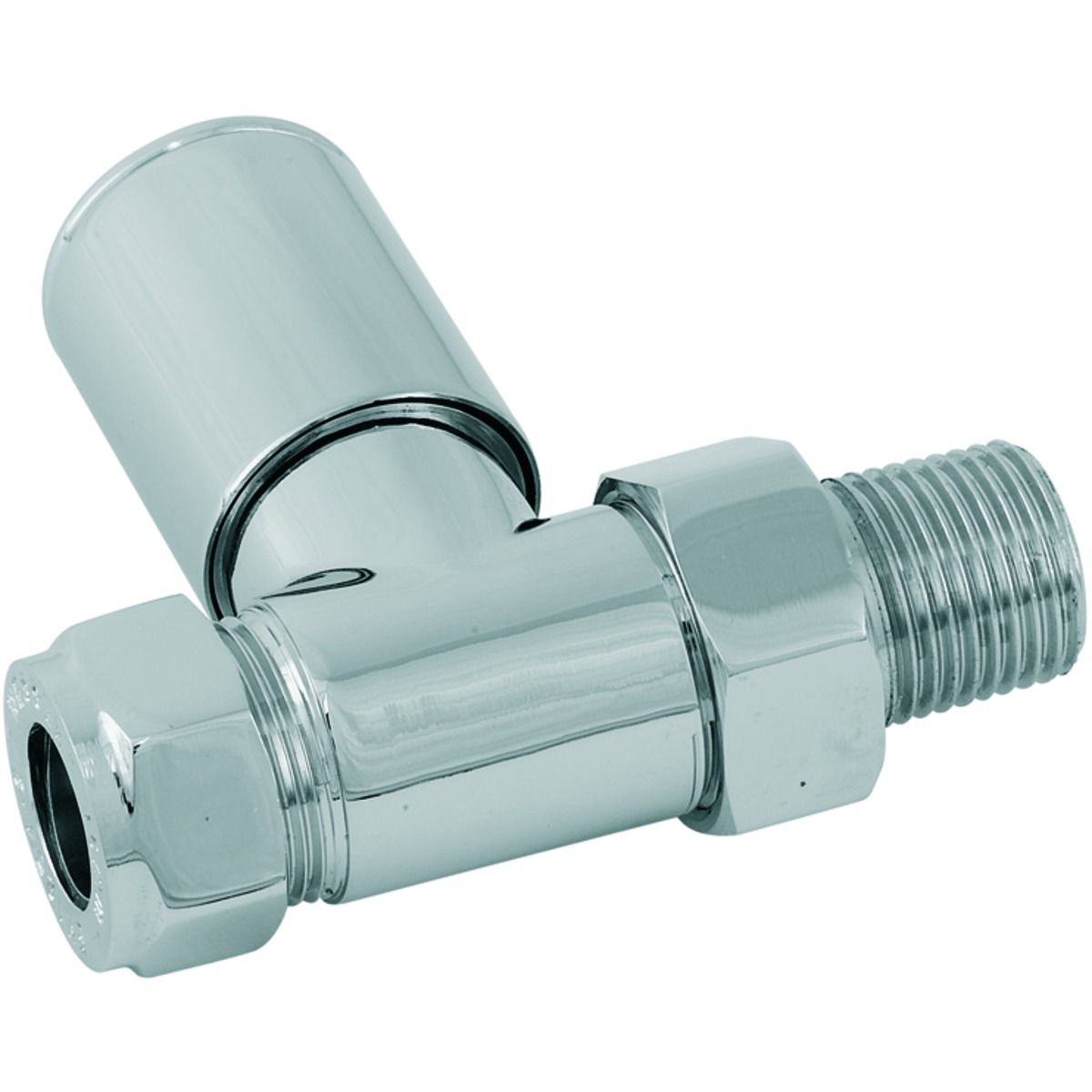 Primaflow 15mm Smooth Head Straight Radiator Valve - Chrome - Pack of 2