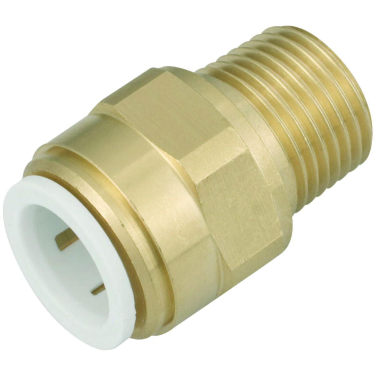 Image of John Guest Speedfit 15MC(1/2)P Cylinder Connector Male - Brass 12 x 15mm