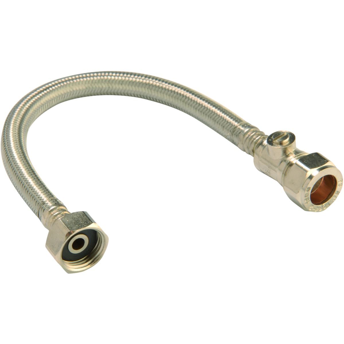 Image of Primaflow Flexible Compression Tap Connector With Isolating Valve - 22 X 19 X 500mm
