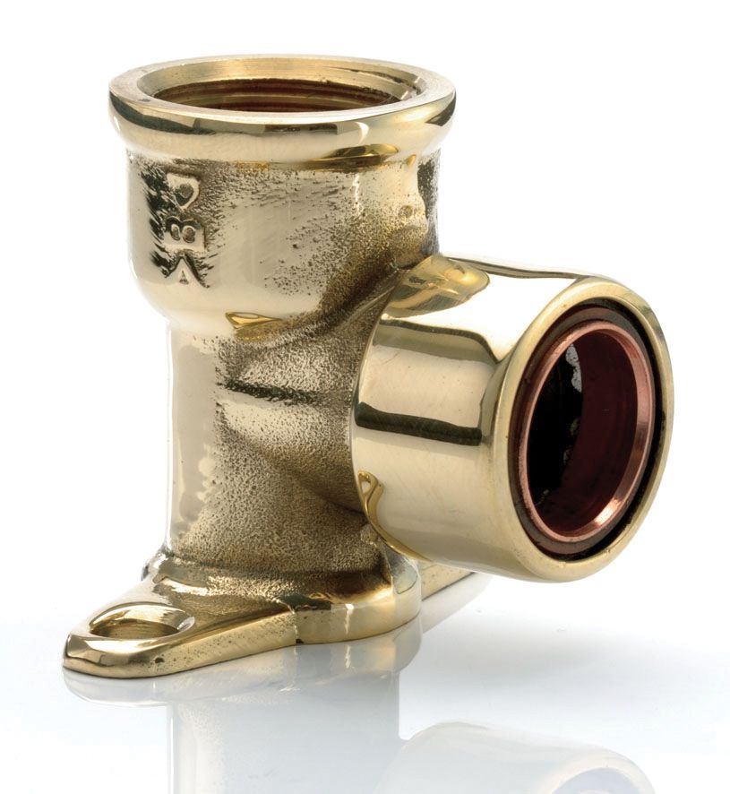 Image of Primaflow Copper Pushfit Wall Plate Elbow - 1/2in X 15mm