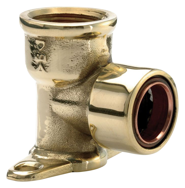 Image of Primaflow Copper Pushfit Wall Plate Elbow - 1/2in X 15mm