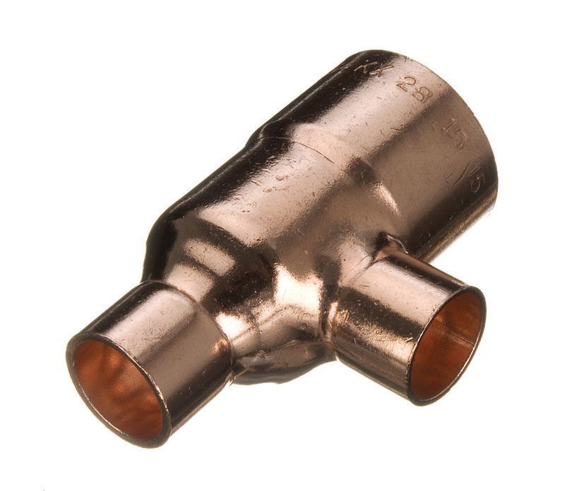 Image of Primaflow Copper End Feed Reducing Tee - 22 X 15 X 15mm