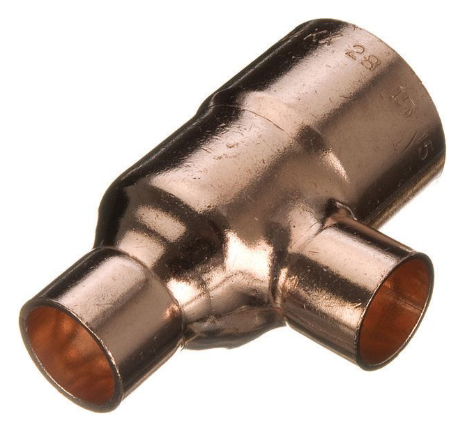 Primaflow Copper End Feed Reducing Tee - 22 X 15 X 15mm