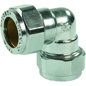 Primaflow Chrome Plated Compression Elbow - 15mm