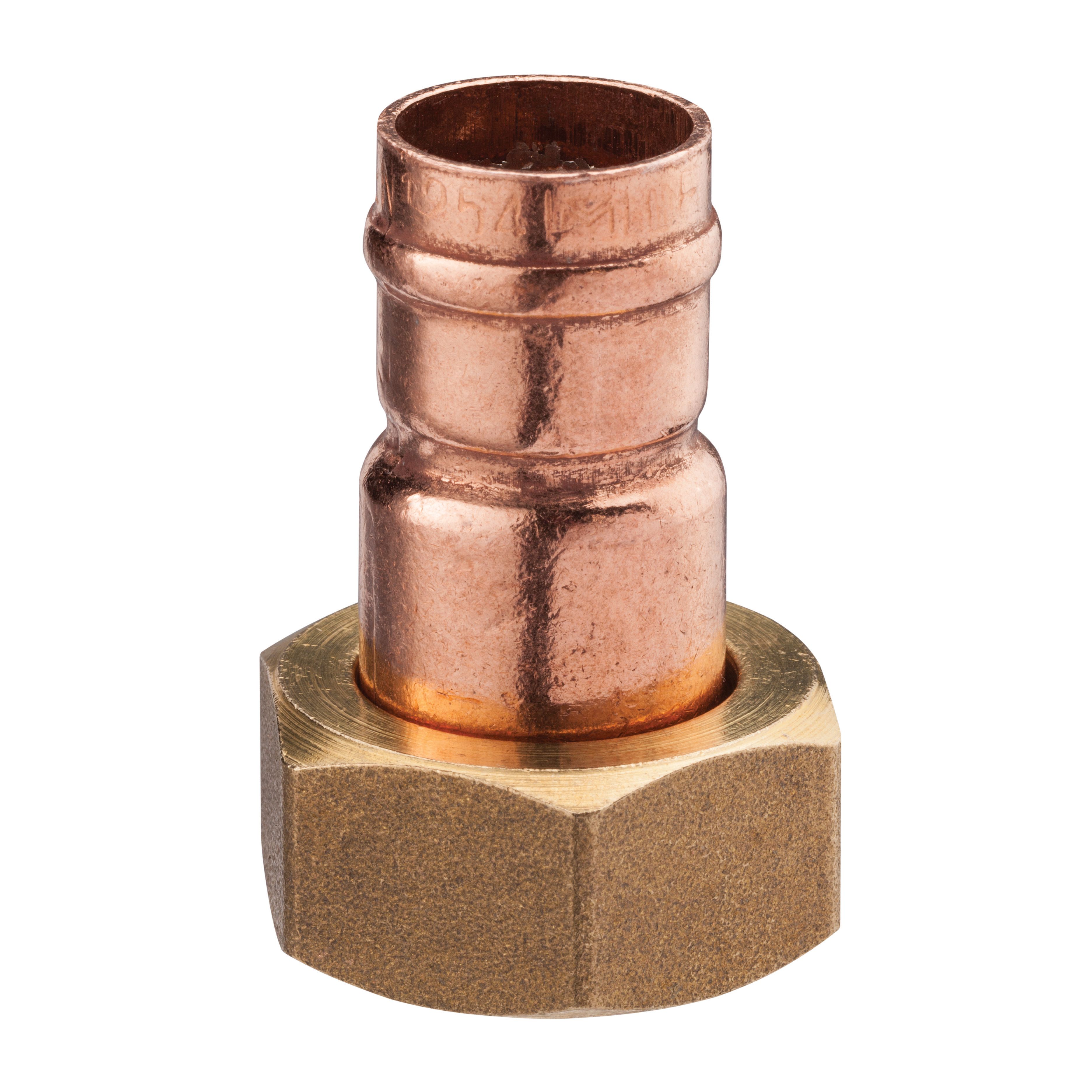Image of Primaflow Copper Solder Ring Straight Tap Connector - 3/4in X 22mm