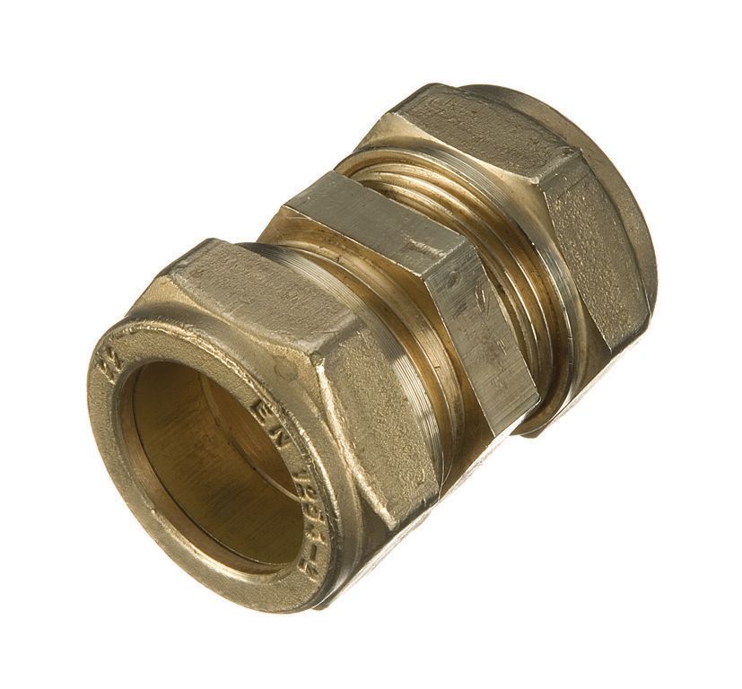 Image of Primaflow Brass Compression Straight Coupling - 15mm Pack Of 10