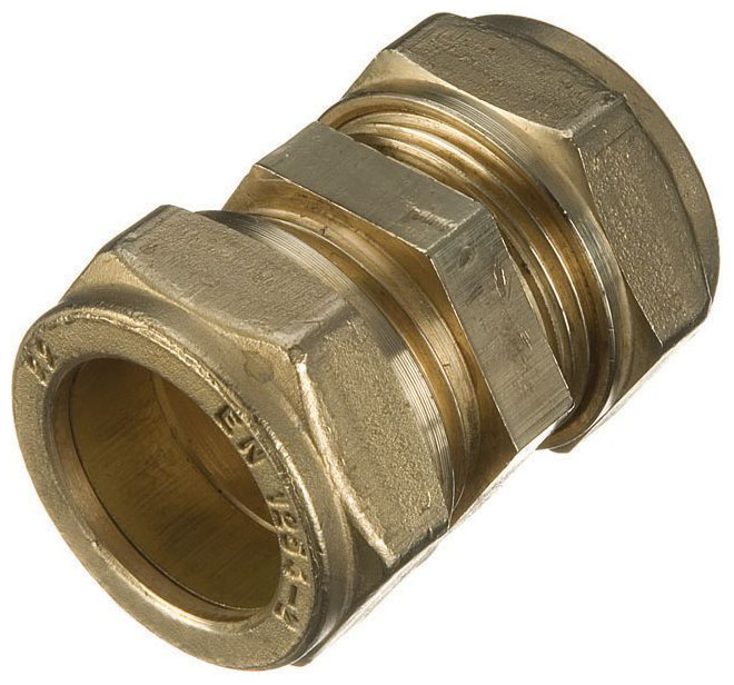 Image of Primaflow Brass Compression Straight Coupling - 22mm