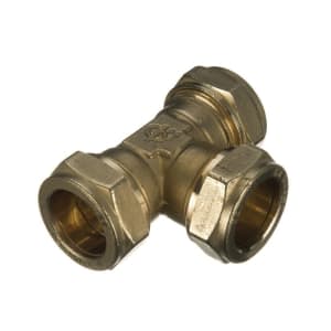 Image of Primaflow Brass Compression Equal Tee - 22mm