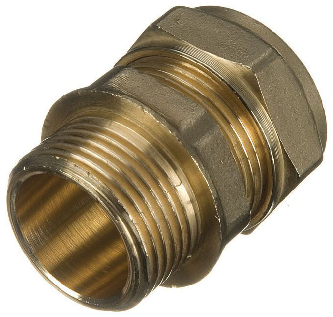 Image of Primaflow Brass Compression Male Iron Coupler - 15mm X 3/4in