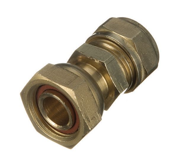 Image of Primaflow Brass Compression Straight Tap Connector - 15mm x 1/2in