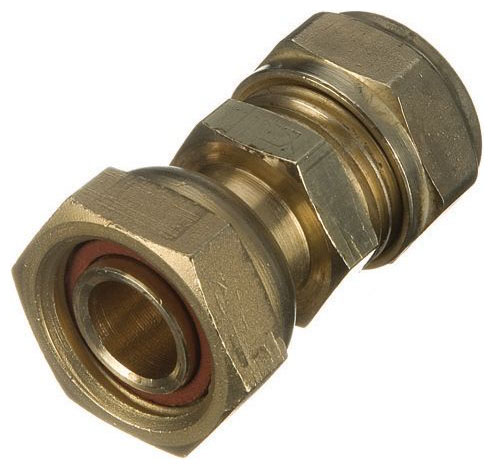 Primaflow Brass Compression Straight Tap Connector - 15mm x 1/2in