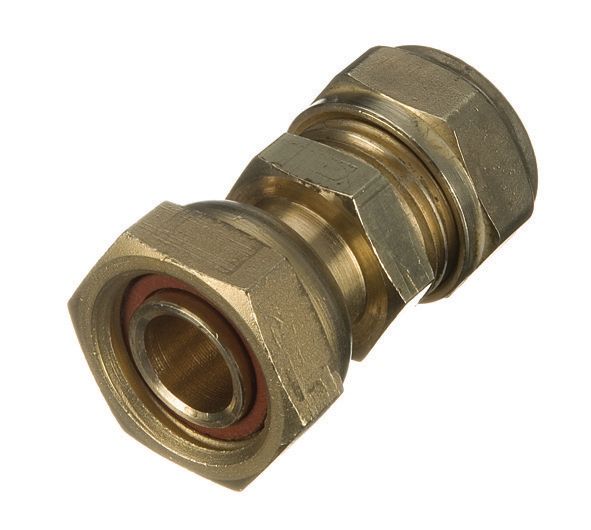 Image of Primaflow Brass Compression Straight Tap Connector - 22mm X 3/4in