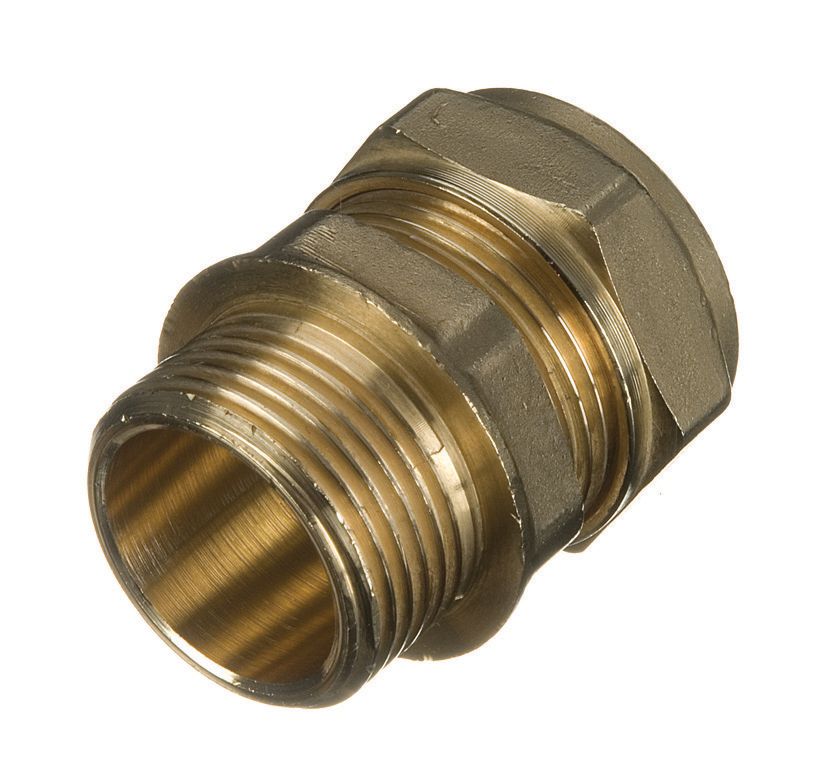 Primaflow Brass Compression Male Iron Coupler - 15mm X 1/2in