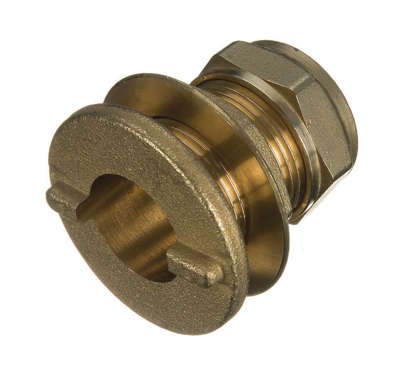 Image of Primaflow Brass Compression Flang Tank Connector - 15mm