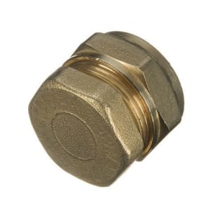 Primaflow Brass Compression Stop End Cap - 15mm Pack 2