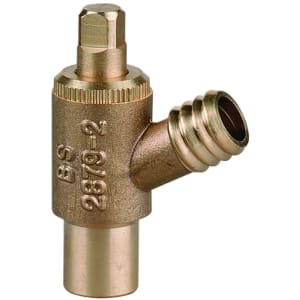 Image of Primaflow Brass Solder Drain Off Stop Cock - 15mm