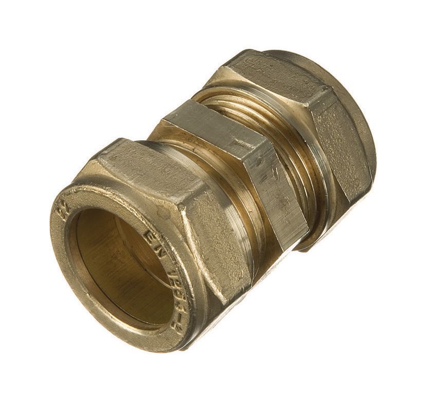 Image of Primaflow Brass Compression Straight Coupling - 10mm