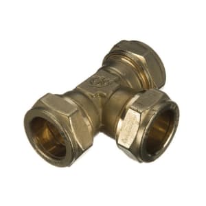 Image of Primaflow Brass Microbore Compression Equal Tee - 8mm