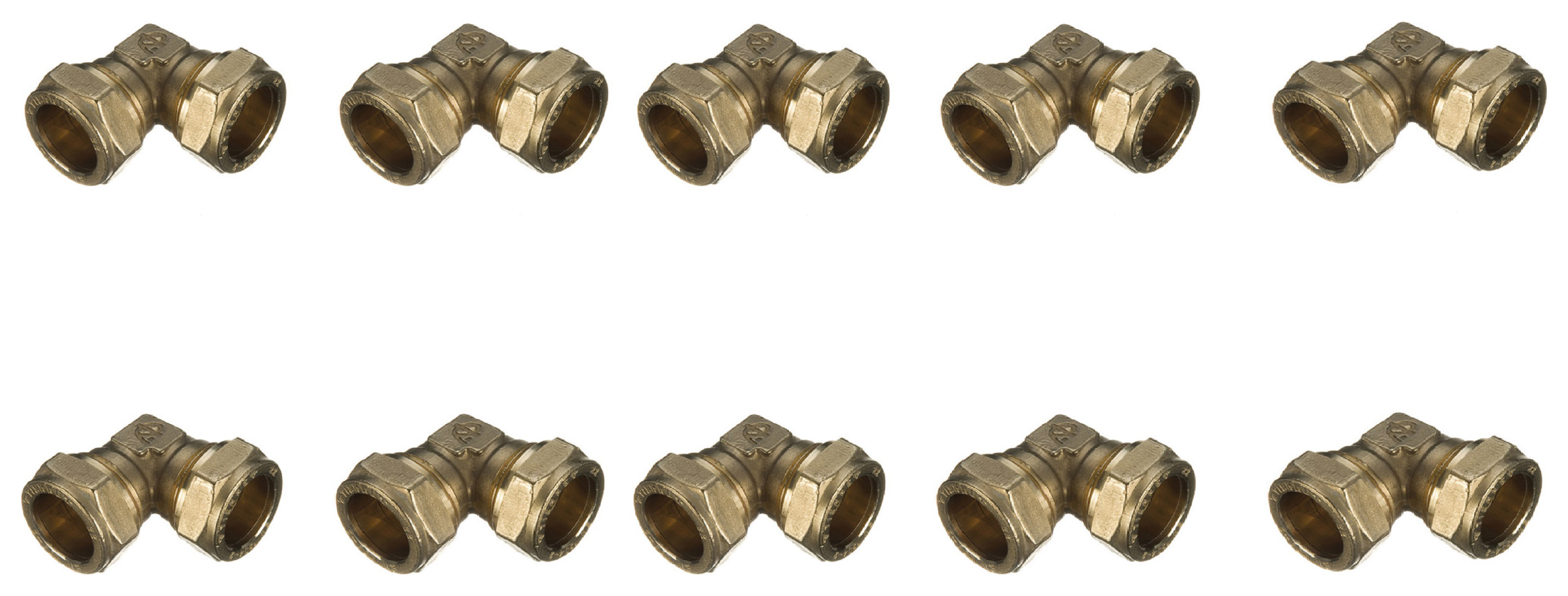 Image of Primaflow Brass Compression Elbow - 15mm Pack Of 10