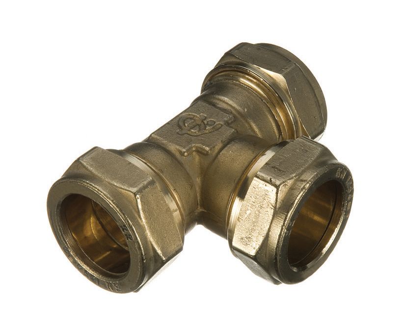 Image of Primaflow Brass Compression Equal Tee - 10mm